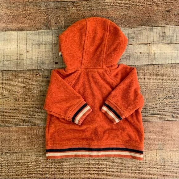 Old navy baby boy size 0-3 months infant zip up fleece jacket in orange - Picture 5 of 5